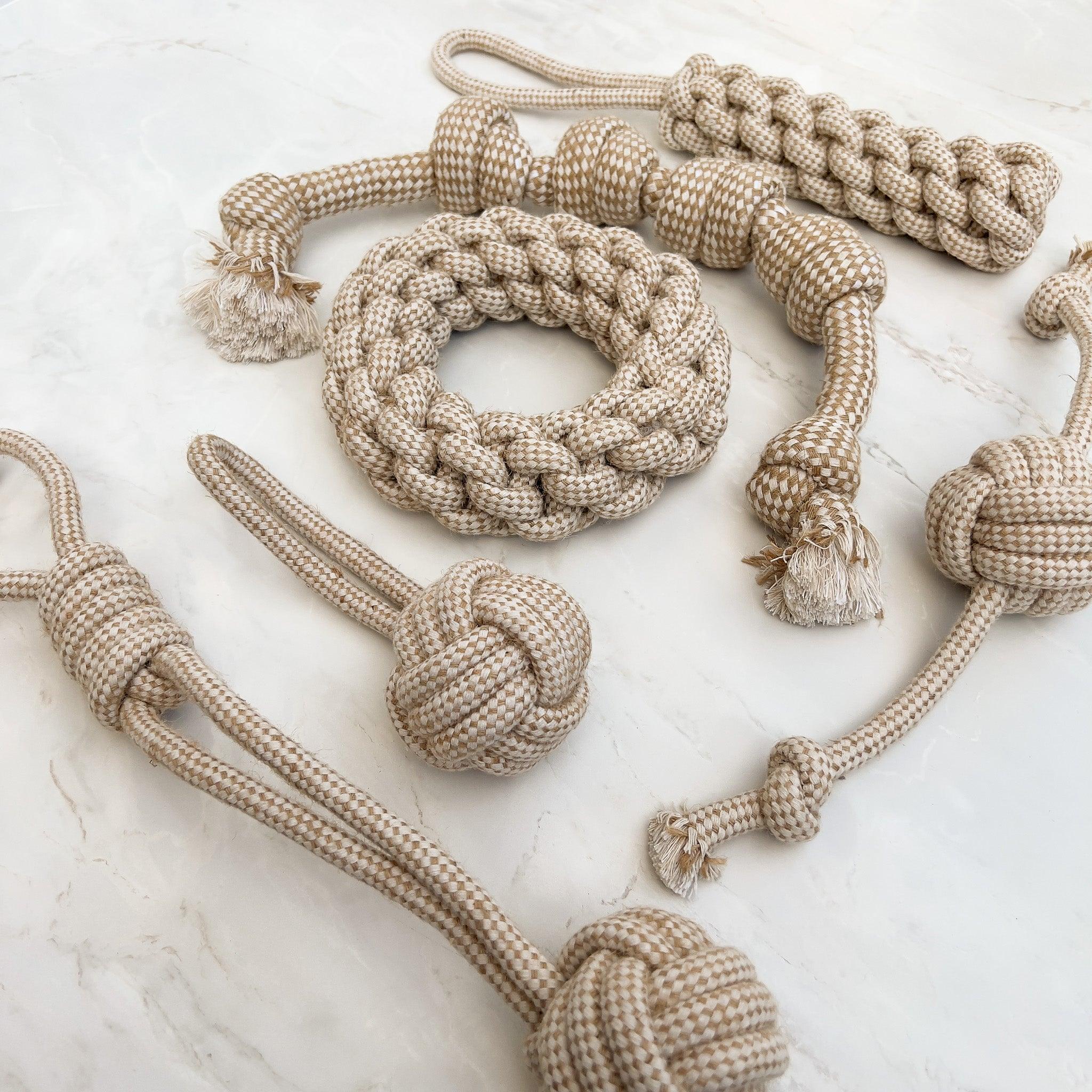 Natural Hemp Rope Dog Toys Furry Tails