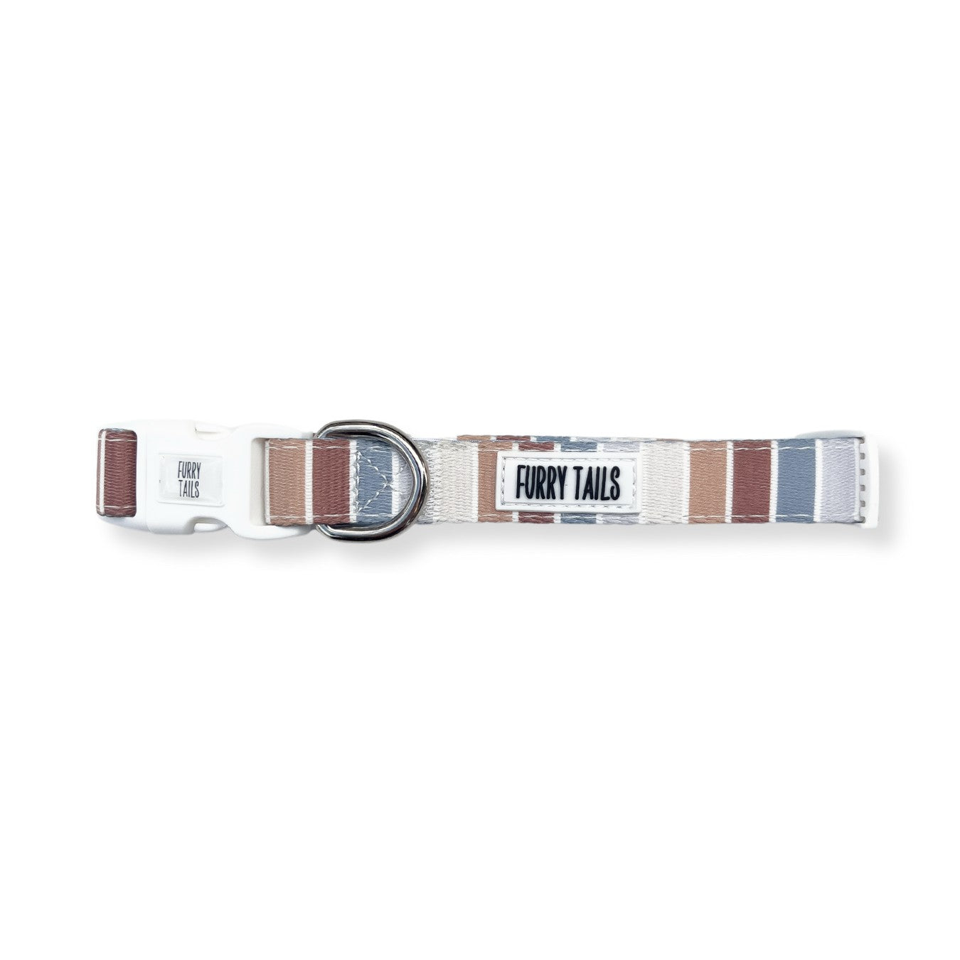 Brown and blue striped collar