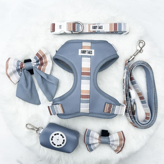 Blue Stripe - Dog Harness Bundle