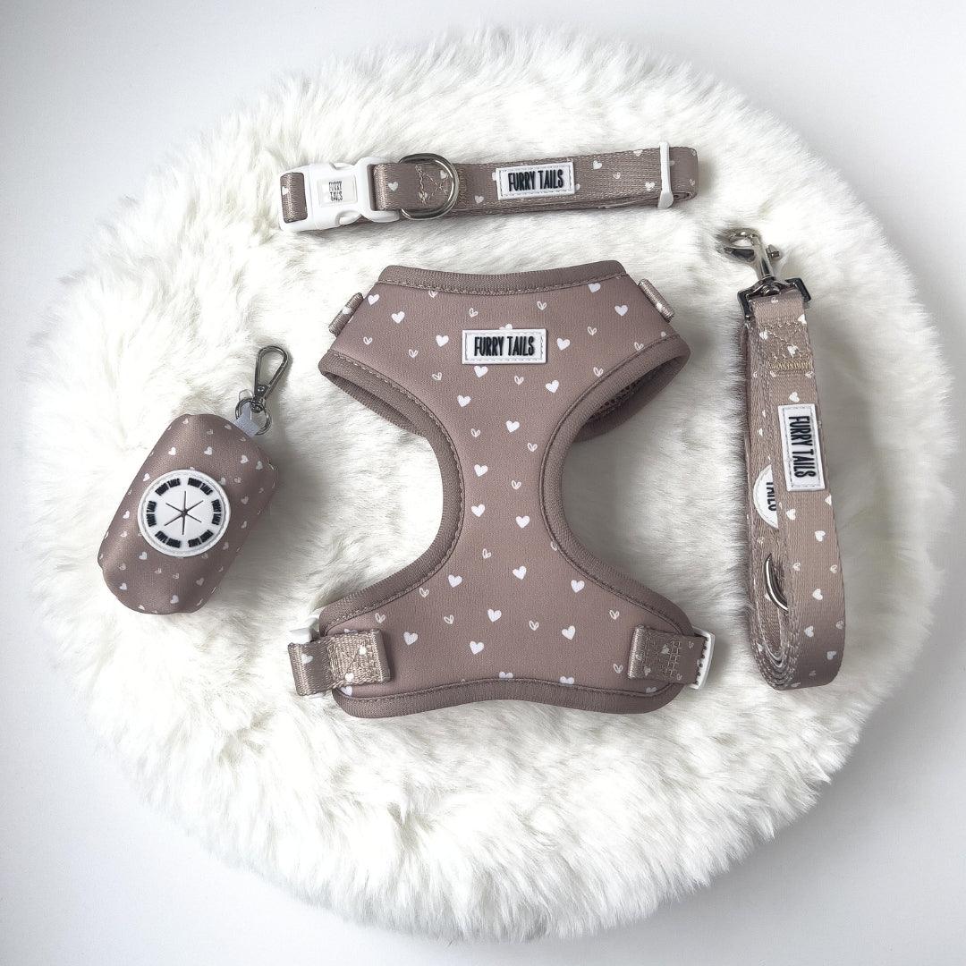 Adjustable Harness  - Caramel Hearts - Furry Tails